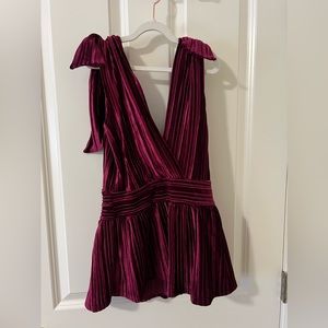 Beautiful burgundy tie shoulder top from Venus! NWOT.